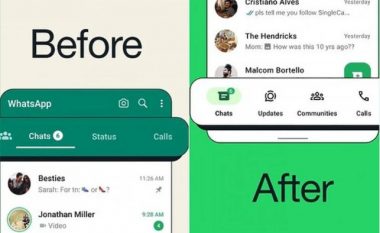 WhatsApp bëhet me shirit të ri navigimi për përdoruesit e pajisjeve me sistem operativ Android