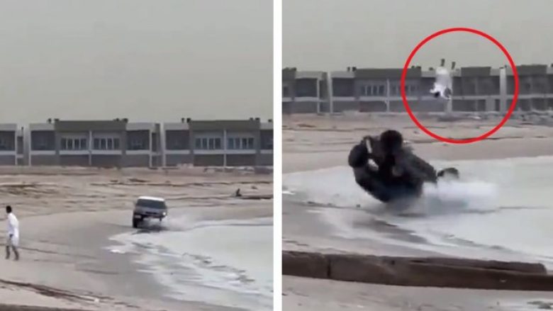U nxitua me një xhip, pastaj ‘fluturoi’ në qiell në Kuvajt: Kjo video ngrin gjakun në vena, por fundi është i pabesueshëm