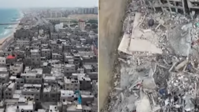Pamjet me dron që tregojnë se si Gaza dikur e gjallë palestineze është shndërruar në një djerrinë rrënojash nga bombardimet izraelite