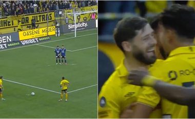 Arbër Zeneli shënon gol spektakolar nga gjuajtja e lirë, i pari pas rikthimit në Suedi