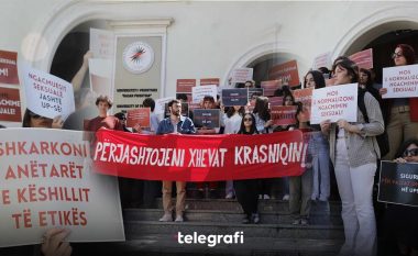 "Ngacmimi seksual është krim", me protestë para Rektoratit kërkohet përjashtimi i profesorit Krasniqi