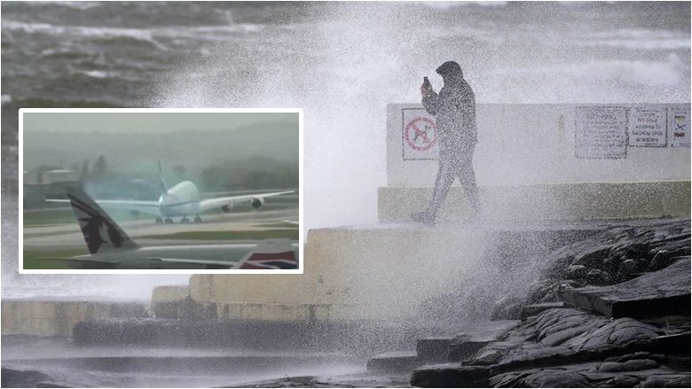 Një aeroplan ‘vetëm preku pistën’ dhe u ngrit në qiell: Mijëra njerëz pa rrymë, dhjetëra fluturime të anuluara – pasi një stuhi goditi Britaninë e Madhe