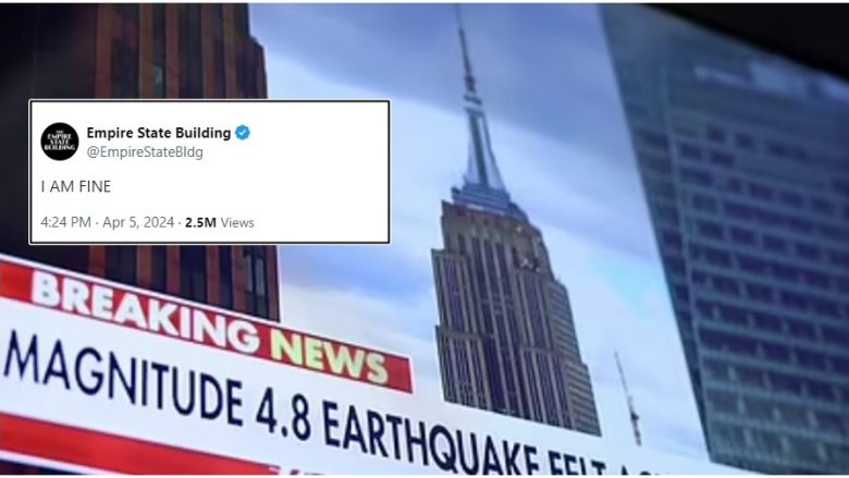 Tërmeti në New York bën që mediat sociale të shpërthejnë me postime gazmore: Njëri prej tyre është edhe vetë ndërtesa e famshme “Empire State Builidng”