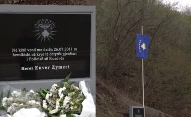 Përurohet pllaka përkujtimore për policin Enver Zymeri – flamuri i Kosovës vendoset në vendin ku ai u vra