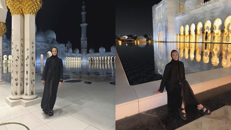 Mbulohet Gresa Hoti? Publikon imazhe me shami gjatë vizitës në një xhami në Abu Dhabi