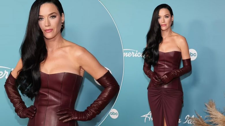 Katy Perry magjepsës me një fustan elegant, ndërsa merr pjesë në eventin e sezonit të 22-të të American Idol