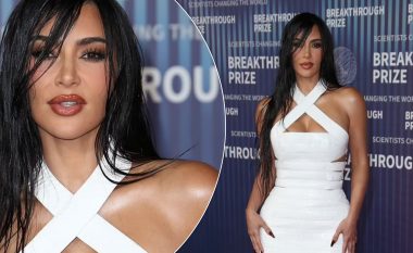Kim Kardashian shfaq linjat trupore në një fustan lëkure, në ceremoninë e 10-të të ‘Çmimit Breakthrough’
