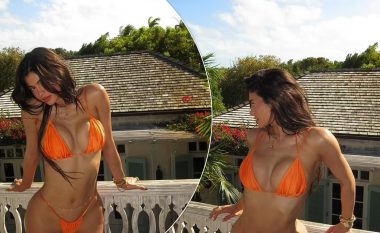 Kylie Jenner tregon format fantastike të trupit me bikini portokalli, gjatë pushimeve