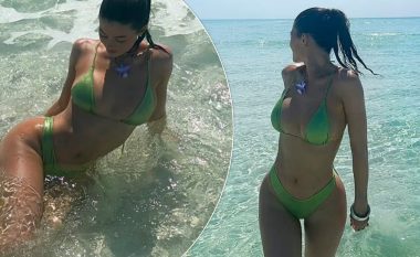 Kylie Jenner shfaqet tejet atraktive me bikini jeshile, gjatë pushimeve me motrat e saj