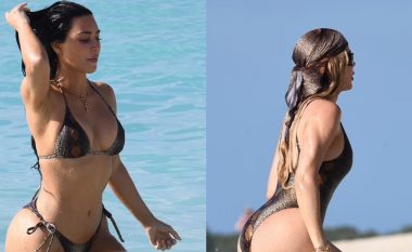Kim Kardashian dhe motra Khloe shfaqin linjat e tyre mahnitëse në bikini, gjatë pushimeve