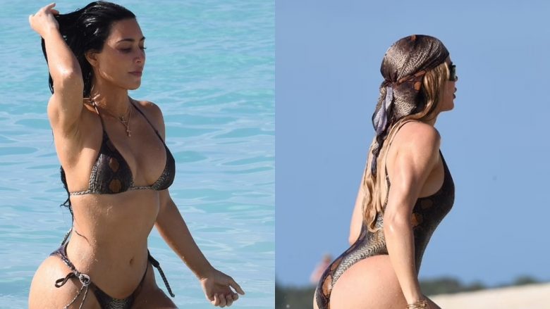 Kim Kardashian dhe motra Khloe shfaqin linjat e tyre mahnitëse në bikini, gjatë pushimeve