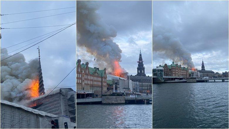 “400 vjet trashëgimi kulturore daneze në flakë” – një zjarr përfshin një nga ndërtesat më të vjetra të Kopenhagës