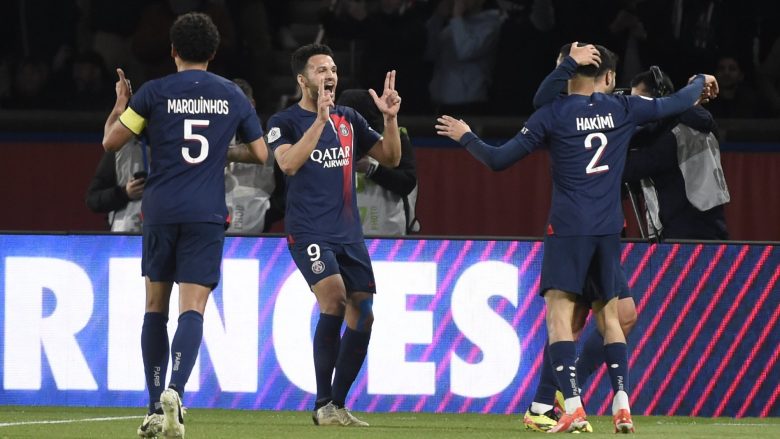 PSG shpartalloi Lyonin vetëm në 45 minutat e parë për ta fituar derbin e Francës