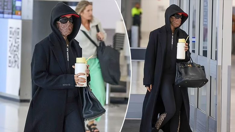 Rita Ora nuk njihet në Aeroportin e Sydneyt, ndërsa endet me maskë dhe syze në fytyrë