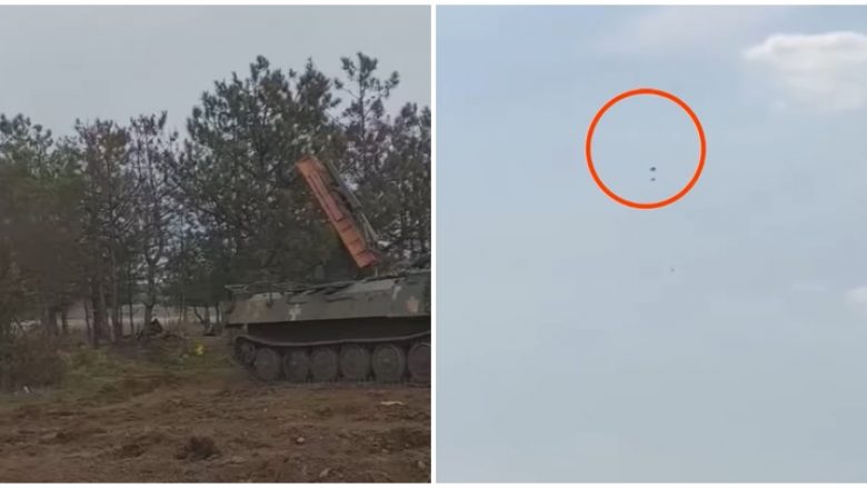Strela 10, mbrojtja kundërajrore ukrainase rrëzon dronin rus – pamje nga aksioni