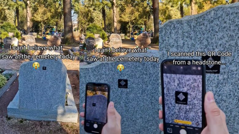 Burri hasi në një gur varri me një kod QR - kur e skanoi nuk mund ta imagjinonte se çfarë pa