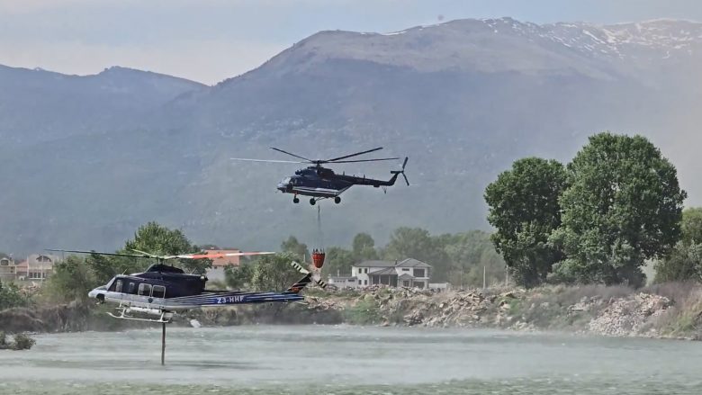Me helikopterë shuhet zjarri në Sellcë, MPB: Deri tani janë hedhur mbi 50 tonë ujë