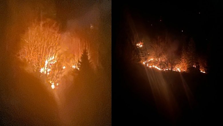 Zjarri në malet e Rugovës, nga Komuna e Pejës thonë se i njëjti u lokalizua gjatë mesnatës