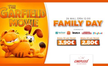 “Garfield the movie” vjen eksluzivisht në Cineplexx me eventin ‘Dita e Familjes’ – Ju shumë shpërblime dhe aktivitete të ndryshme