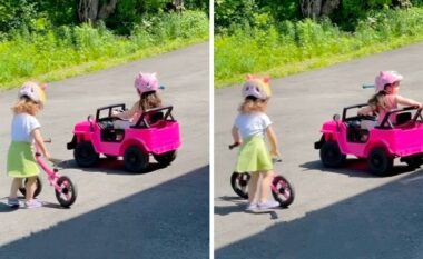 Nëna i tha vajzës të parkonte veturën e fëmijëve – pesëvjeçarja bëhet shembull edhe për të rriturit