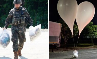 Koreja e Veriut hedh qindra balona me mbeturina në Korenë e Jugut