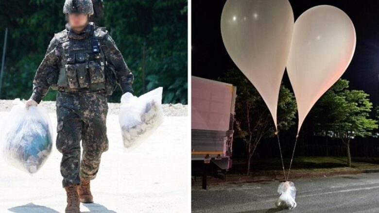Koreja e Veriut hedh qindra balona me mbeturina në Korenë e Jugut