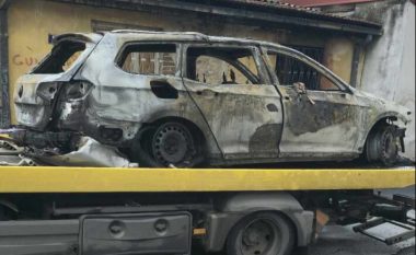 Pamje nga vendi ku u dogj vetura e drejtorit të “Idrizovës”, Prokuroria: Janë mbledhur dëshmitë