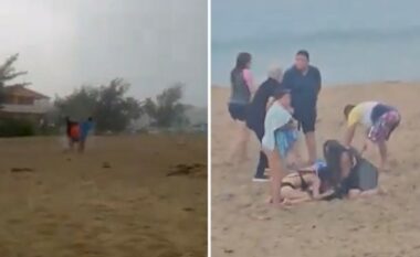 Rrufeja godet tre djem në një plazh të Porto Rikos - skena dramatike u filmua nga një pushues