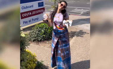 Gruaja ecën në rrugët e Londrës e veshur me fustanin indian lungi, reagojnë përdoruesit e rrjeteve sociale