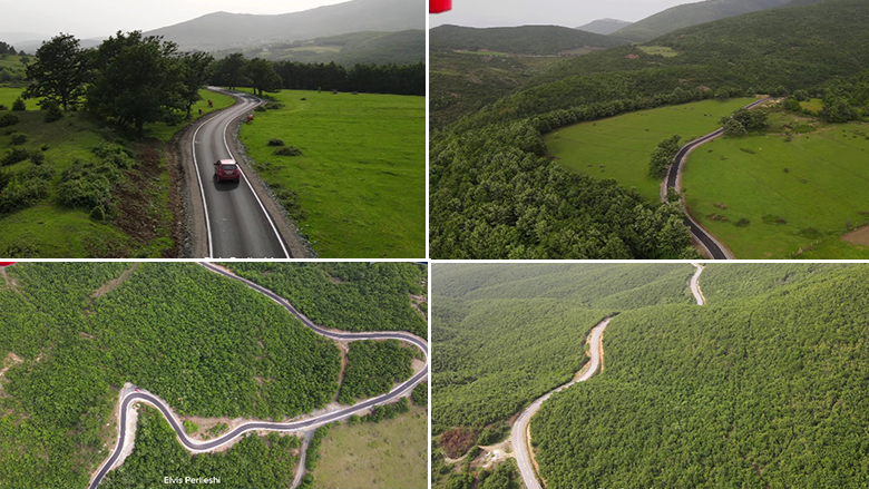 Pamje të mahnitshme të rrugës së re Dobrunë-Blinisht që lidh dy kufijtë shqiptarë