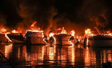 Zjarri përfshiu mbi 20 varka, njerëzit u hodhën në det – detaje dhe pamje të ngjarjes në Kroaci