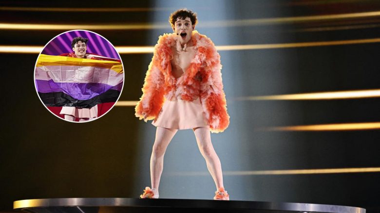Nemo nga Zvicra është artisti i parë i gjinisë asnjanëse që fiton Eurovisionin - ai valviti edhe flamurin e komuniteti jo binar