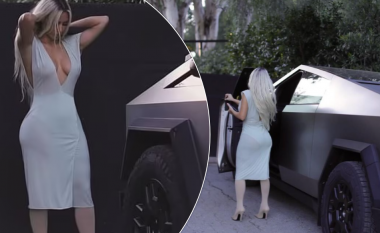 Kim Kardashian tregon linjat e saj në një fustan, teksa del në Santa Barbara