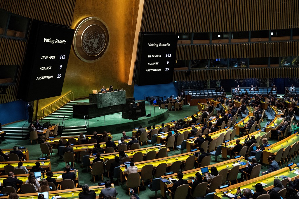 Asambleja e OKB-së miraton rezolutën për anëtarësimin e Palestinës - SHBA do të vendos veto në Këshillin e Sigurimit