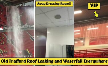 “Teatri i vërshimeve”: Dalin pamjet shqetësuese se si zhveshtorja ku qëndronin lojtarët e Arsenalit u vërshuar nga uji në “Old Trafford”