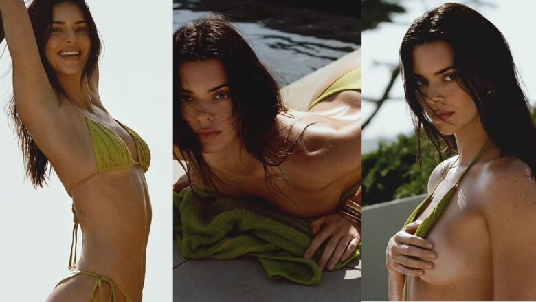 Kendall Jenner tregon figurën e saj mahnitëse, me bikini jeshile në fotografitë fundit