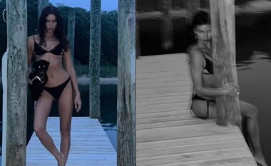 Irina Shayk tregon figurën e saj të mrekullueshme me bikini të zeza, teksa pozon buzë liqenit
