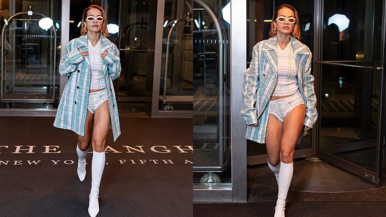 Rita Ora tregon stilin e saj unik, ndërsa del në New York përpara Met Gala