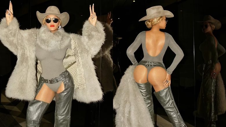 Beyonce tregon të pasmet me një kostum lëkure, në fotografitë e fundit