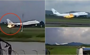 Flakët dalin nga pjesa e pasme e një aeroplani me rreth 450 pasagjerë – duke e detyruar të bëjë një ulje emergjente në Indonezi