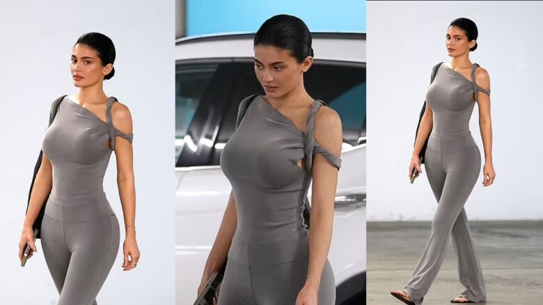 Kylie Jenner shfaq ndjenjën e saj shumë të mprehtë të modës, në një ansambël të ngushtë