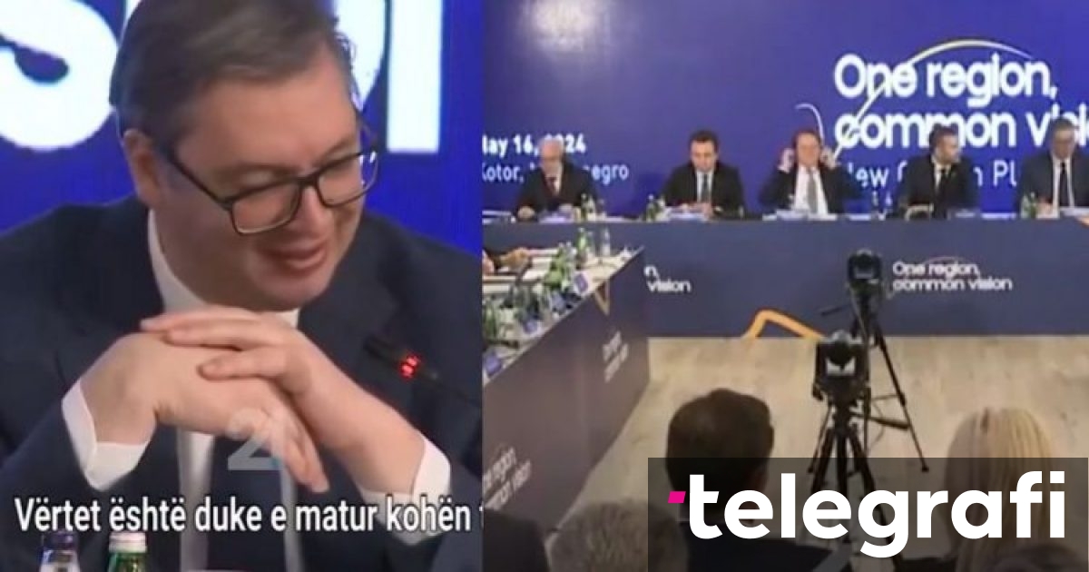 Moment i veçantë nga samiti rajonal në Mal të Zi  Rama i mat kohën Vuçiqit gjatë fjalimit  Gjithmonë flet më shumë se të tjerët