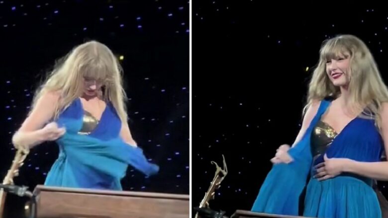 Këngëtares Taylor Swift i zbërthehet fustani në skenë – vihet në siklet para mijëra fansave në koncert