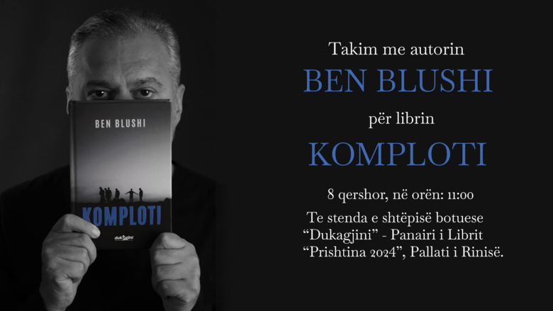 Takim me autorin Ben Blushi për librin “Komploti” tek stenda “Dukagjini” në Pallatin e Rinisë