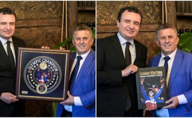 Kryeministri Kurti shtron drekë për Shaban Tërstenën – flasin për arritjet e tij historike, Lojërat Mesdhetare dhe librin e legjendës së mundjes