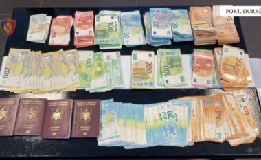 Tentuan hyrjen me euro të padeklaruara në Portin e Durrësit, arrestohen katër shtetas