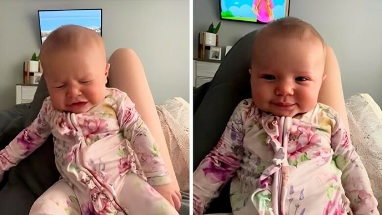 Foshnja teshtiu dhe bëri nënën të qeshte – videoja u pa mbi 46 milionë herë