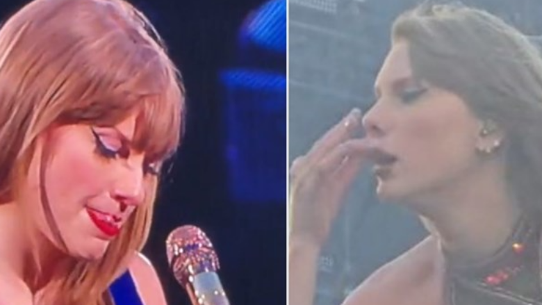 Fshin hundën gjatë koncertit – Taylor Swiftit i varen sekrecionet në dorë dhe i fshin në rroba