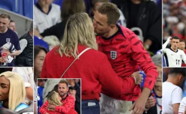 Emocione të mëdha, puthje e përqafime – yjet e Anglisë festuan me partneret e tyre pas fillimit të shkëlqyer të Euro 2024