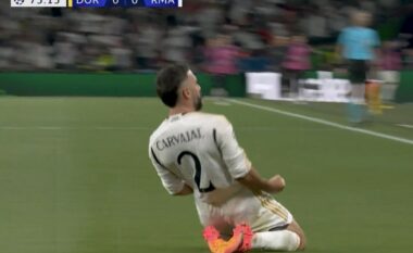 Dani Carvajal me kokë shënon për epërsinë e Real Madridit – Los Blancos pranë titullit të 15-të